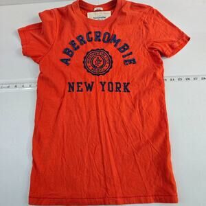 VTG Abercrombie tee shirt muscle mens small orange/red 6779